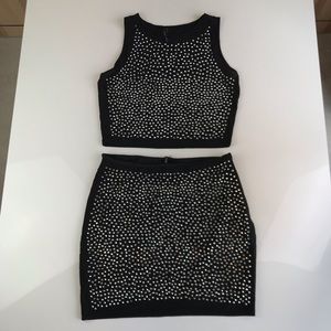 San Joy black/silver sheer dress size Large